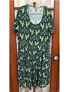Dragons print Twirl dress with pockets
